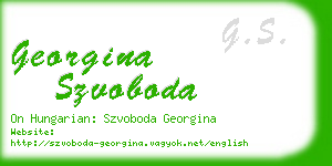 georgina szvoboda business card